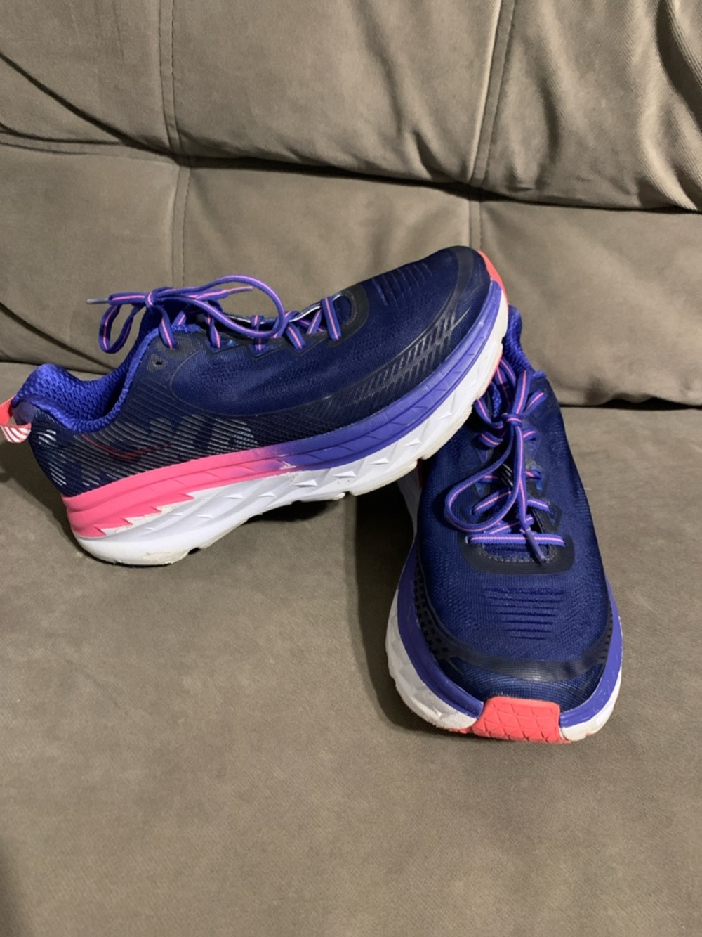 Hoka One One BONDI 5 Women’s Navy and Pink Running Shoes